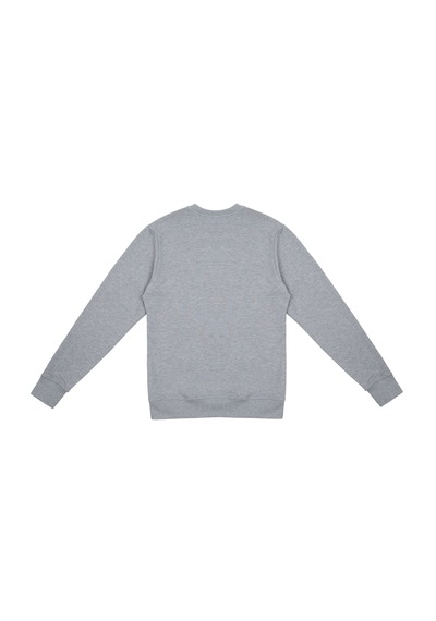 Beord Gri Melanj %100 Pamuk Bisiklet Yaka Sweatshirt Bss1-149
