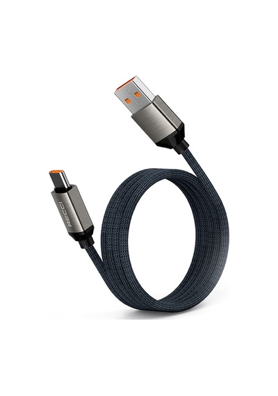 Recci Rs35c Usb-a To Type-c Örgü Tasarımlı Hızlı Şarj Özellikli Data Ve Şarj Kablosu 1m Gri
