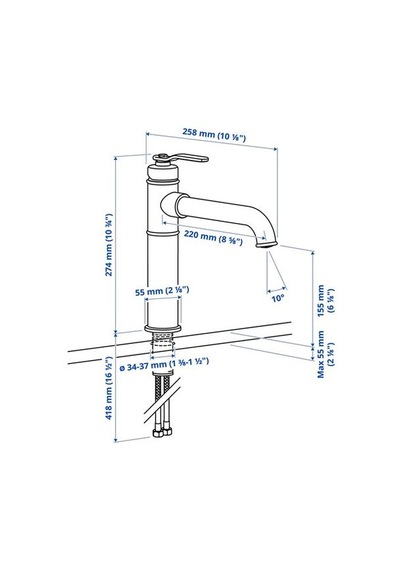 Ikea Taksjön Eviye Bataryası, Metal Rengi, 28 Cm