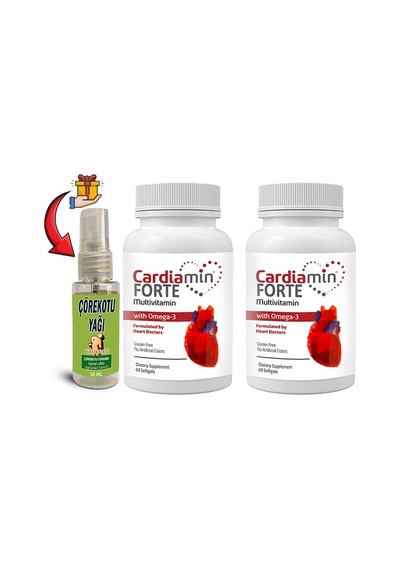Cardiamin Forte 2 Kutu Multivitaminli Omega3lü 60 Soft Jel Kapsüllü Formül + Çörek Otu Yağı 30 Ml
