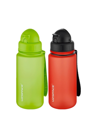 Uzspace 2'li Pipetli Tritan Matara Seti 400 Ml Fiftyfifty -3024seta Yeşil - Fantazi Kırmızı