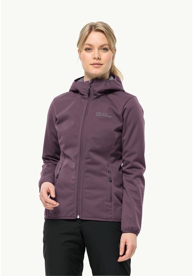 Jack Wolfskin Windhain Hoddy Kadın Softshell Ceket-1307481 Mor