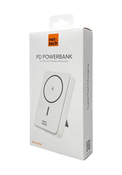Nt-pw38 15w 10000 Mah Magsafe Taşınabilir Kablosuz Hızlı Şarj Aleti Powerbank - Beyaz