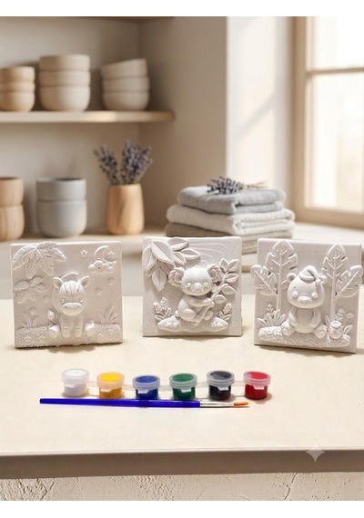 Ayı Zebra Kuala Taş Boyama 3 Lü Set