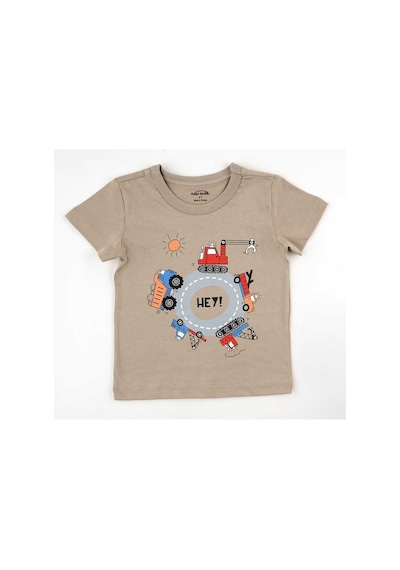 Fuar Baby Erkek Çocuk %100 Pamuklu Bisiklet Yaka Kısa Kollu Tişört 2-6 Yaş Bej Kamyon Desenli Fuar Baby Erkek Çocuk %100 Pamuklu Bisiklet Yaka Kısa Kollu Tişört 2-6 Yaş Bej Kamyon Desenli