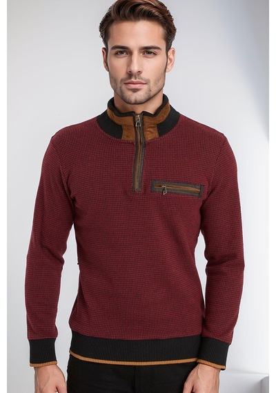 9039 Dewberry Erkek Sweatshırt-bordo Bordo