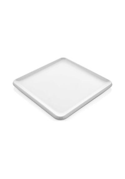 6 Adet Kare Melamin Tatlı Servis Sunum Tabağı Makinede Yıkanabilir Dayanıklı Mimoza 26 Cm Beyaz