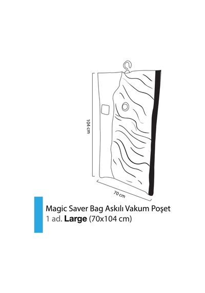 Magic Saver Bag Askılı Vakumlu Poşet Large