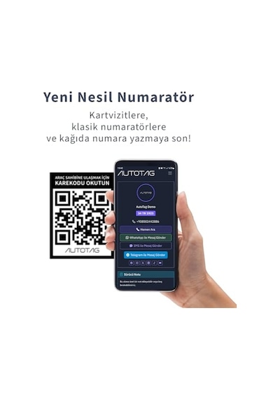 Autotag Qr Kodlu Akıllı Araç Etiketi - Karekod Numaratör - İçten Yapıştırmalı Cam Etiket Genel