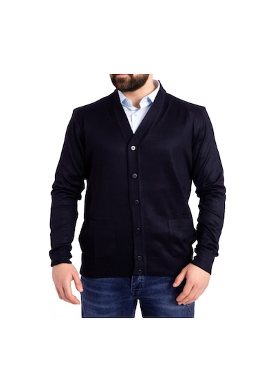 Nacar Store Erkek Lacivert Yün Triko Örme Hırka