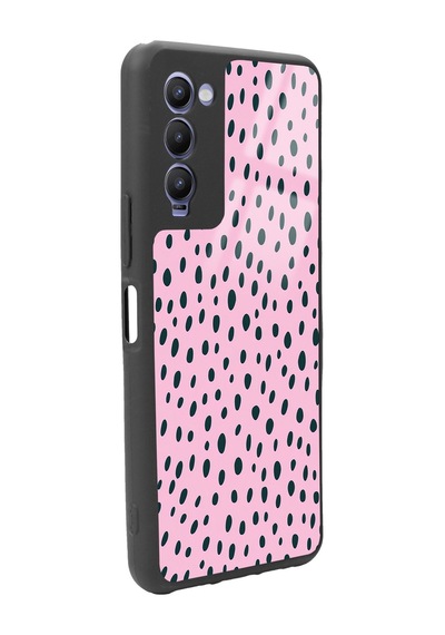 Tecno Camon 18 Pembe Benek Tasarımlı Glossy Telefon Kılıfı Çok Renkli