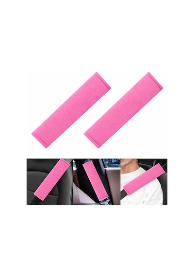 Pembe Yumuşak Emniyet Kemer Kılıfı Çift Takım