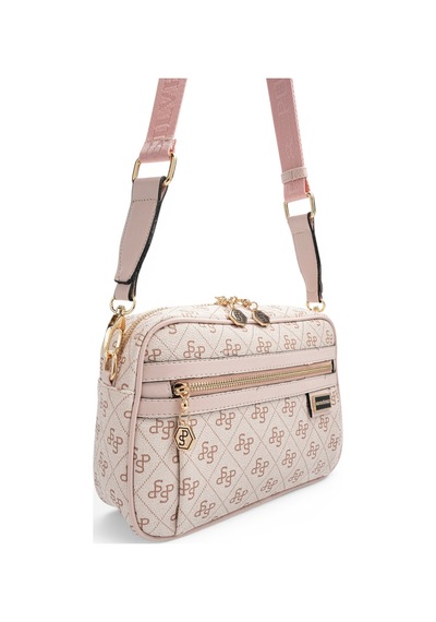 Silver & Polo Silver Polo Pembe - Pudra Monogram Kadın Çapraz Çanta Sp1280