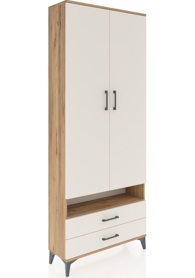 Arges Dolap 3 Raflı 2 Çekmeceli Tek Askılı 88x30x221 Çam-aytaşı Atlas Çam