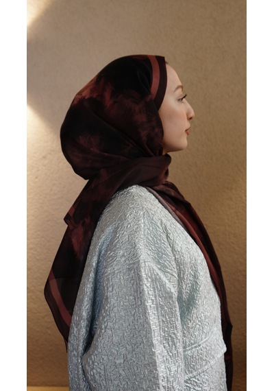 Mirsoy Scarf Safir Etnik Desen Şal A.Kiremit