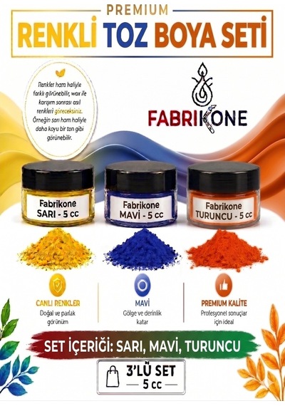3'lü Set Premium Parafin Soya Wax Toz Mum Boyası Hobi Seti - 5 Cc Sarı, Mavi, Turuncu Bkfab3srmt5g Karışık
