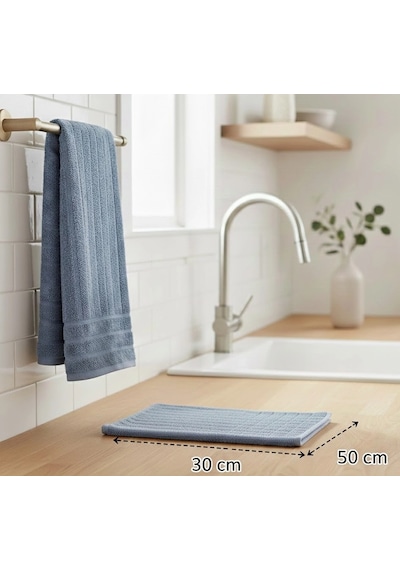6lı Buklet Dokulu Mutfak Ve El Havlusu Seti 30x50 Cm Azra Çok Renkli