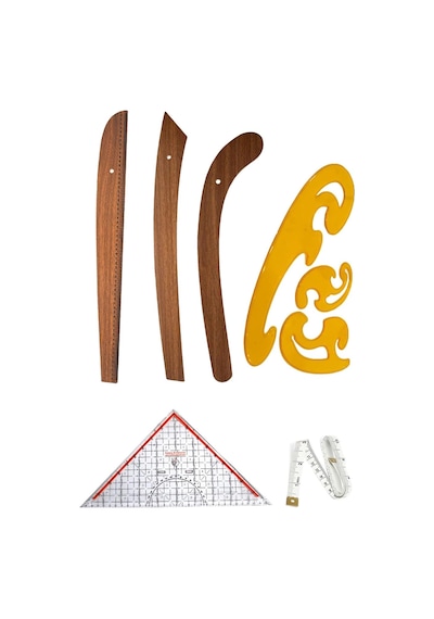 6 Parça Set 3'lü Modelist Riga Cetvel Seti, Modelist Gönyesi, Pistole Cetvel Ve 150 Cm Mezura Diğer