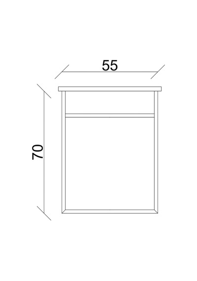 Aras Lavabolu Asma Alt Dolap Antrasit/Atlantik Çam 55X44X58 Cm Antrasit - Atlantik Çam