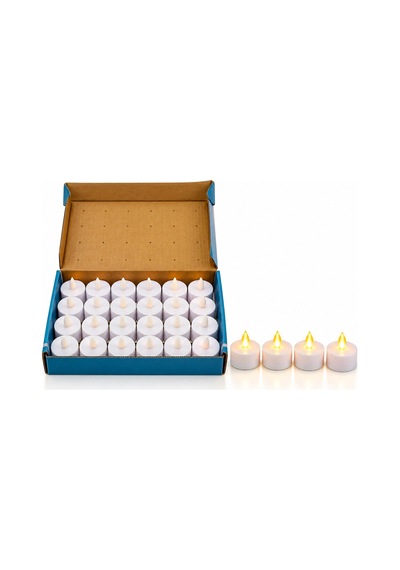 24 Adet Pilli Yuvarlak - Beyaz Renkli Led Mum Çap : 3.7cm Yükseklik : 3.5cm İ10-024 5468