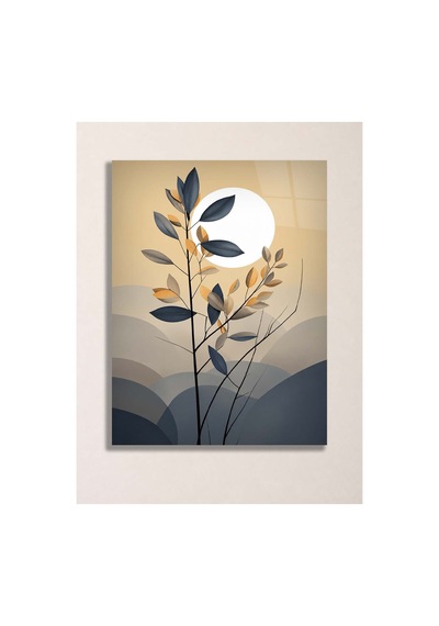Minimalist Botanik Ve Ay Temalı Metal Tablo - Modern Duvar Dekoru, Metal Poster Wall Art Çok Renkli - 924377352 Çok Renkli - 924377352 Çok Renkli