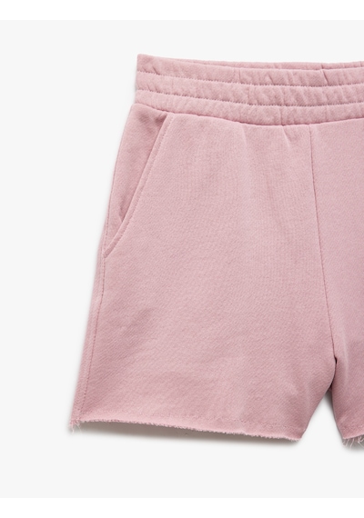 Koton Yüksek Bel Lastikli Cep Detaylı Mini Spor Şort Pembe 5sak40113nk Gül