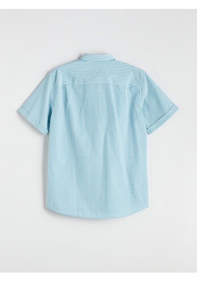 Lcwaıkıkı Classic Yeşil Regular Fit Kısa Kollu Ekose Poplin Erkek Gömlek