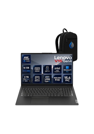 Lenovo V15 G4 IRU 83A100A5TRRNP03 i5-13420H 16 GB 2 TB NVMe SSD 15.6" W11P Dizüstü Bilgisayar + Çanta