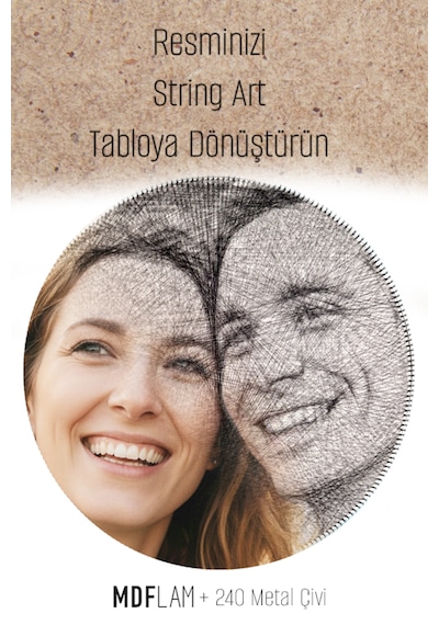 String Art Resimden Tablo Yapma Kiti 0
