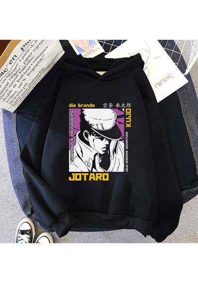 Anime Jotaro Kujo Kapşonlu Sweatshirt