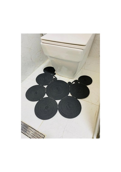 Jüt, Hasır, Paspas, Banyo Paspası, Klozet Önü Paspası, Klozet Paspas, Çift Taraflı Antrasit Antrasit