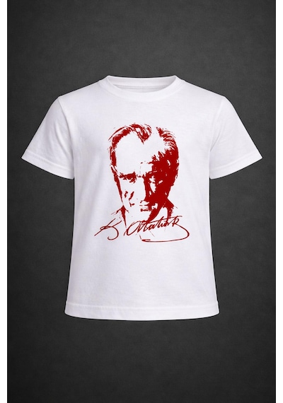 Dıgıl Kids Atatürk Baskılı Çocuk T-shirt Beyaz1