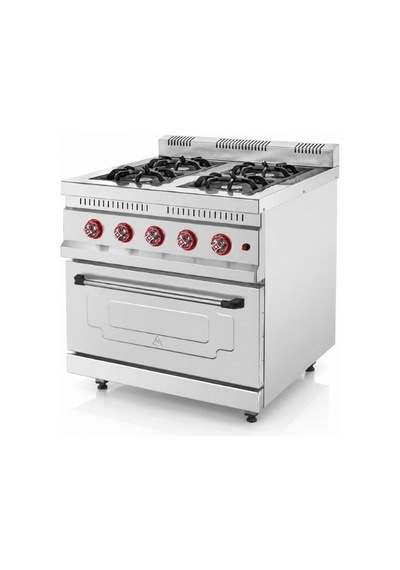 Silverinox Doğalgazlı 4 Ocak 1 Fırın Kapasiteli Kuzine 80x80 Cm Diğer