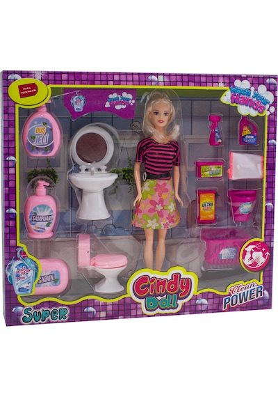 Oyuncak Bebek Cindy Temizlik Banyo Seti 13 Parça 30 Cm