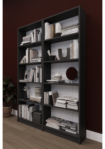 Lüks 10 Raflı Ev Ofis Kitaplık %100 MDF Modern Dekoratif Kütüphane Kitaplık K003