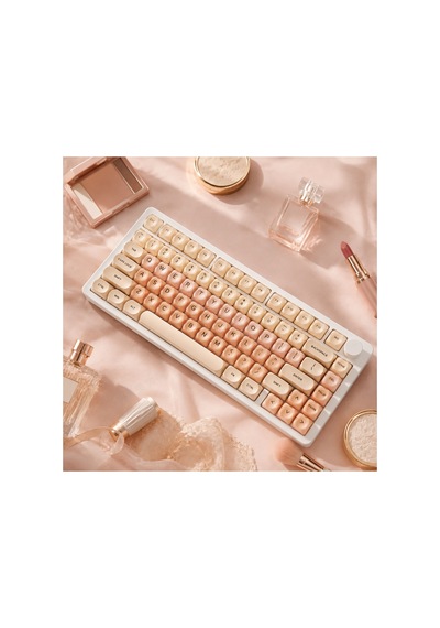 Leaven 128 Tuş Pbt Keycap Seti - Retro Yuvarlak Moa Profil Cherry Mx Uyumlu Klavye Tuşları - Bej