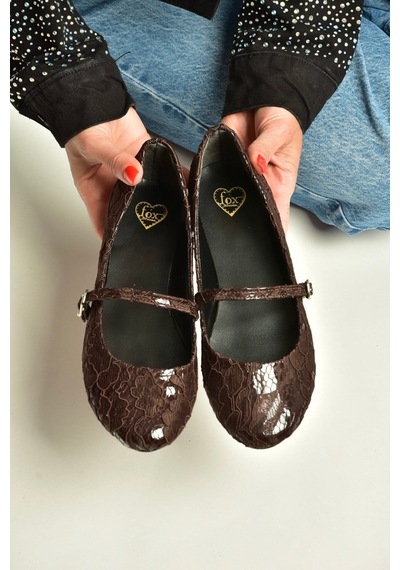 Fox Shoes Z726232704 Kahverengi Kumaş Bantlı Kadın Babet
