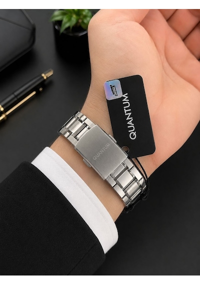 Quantum Otomatik Mekanizma Sapphire Cizilmez Cam Çelik Kordon 10 Atm Erkek Kol Saat Emg.1192.390 Gümüş