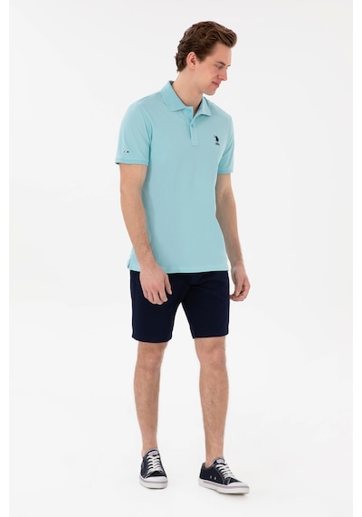 U.S. Polo Assn. Erkek Slim Fit Polo Yaka Aqua Basic Tişört 50298011-VR007