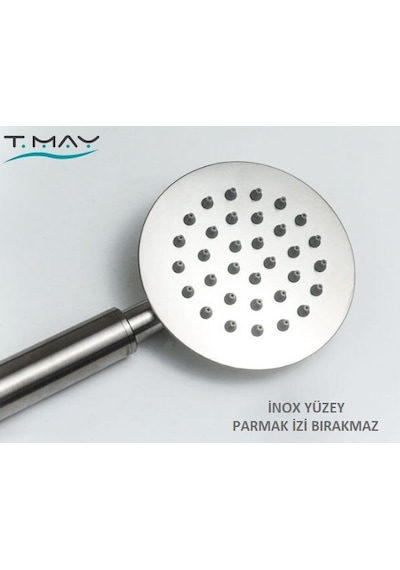 T-may Sardes Mat İnox Eko Mafsallı Duş Seti Üst Takımı Krom