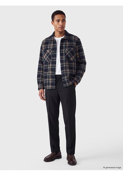 Lcw Vision Lacivert Regular Fit Ekose Erkek Gömlek Ceket