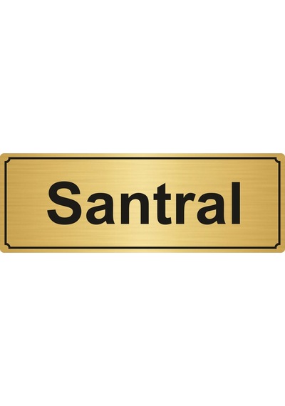 Santral Yönlendirme Levhası 7Cmx20Cm Altın Renk Metal