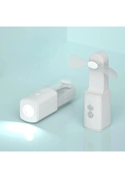 Usb Şarjlı Fenerli Mini El Fanı 1200 Mah Taşınabilir Çanta Kamp Ve Ofis Vantilatörü