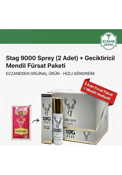 Stagg 9000 Sprey 2 Adet + Hijyenik Mendil Hediye - Eczane Çıkışlı Fırsat Paketi