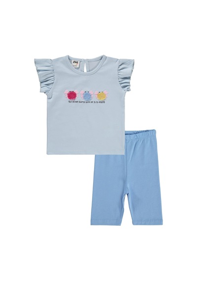 Civil Baby Renkli Nakışlar 6-18 Ay Takım - Mavi