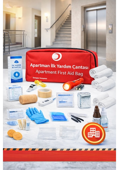 Apartman İlk Yardım Çantası, Apartman Bina Acil Durum Çantası 50 Parça