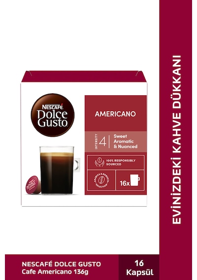 Nescafe Dolce Gusto Americano Kapsül Kahve 16'lı