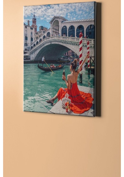 Webstyle Sayılarla Boyama Seti Kasnaklı Venedik'te Kırmızılı Kadın 40 X 50 Cm