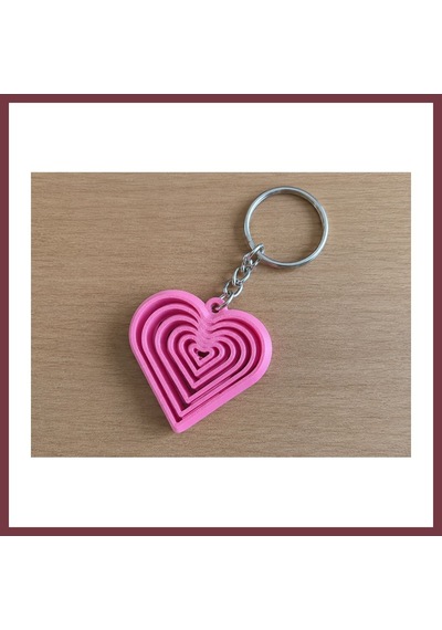 Storeşahin 3d Baskı Kalp Fidget Anahtarlık - Hareketli Stres Oyuncağı Ve Çanta Süsü-pembe Shn0720