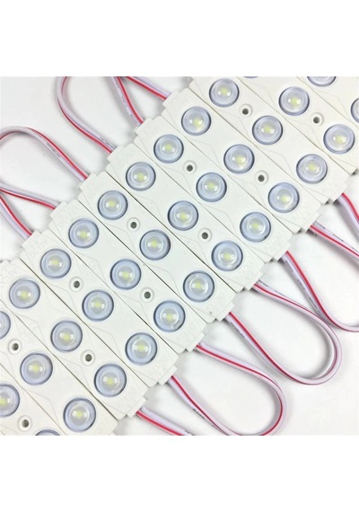 Beyaz Modül Mercekli 3 Ledli Kablolu Parmak Led 12 V 5 Adet